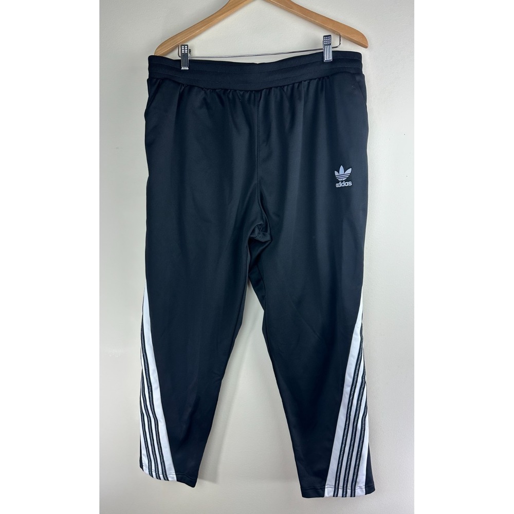 NEW Adidas BR8 US TP DM4463 Men's Size XL Black White Stripe Track Pants - Picture 2 of 16
